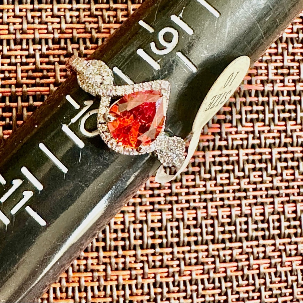 Fragrant Jewels Silver Ring with Red Teardrop